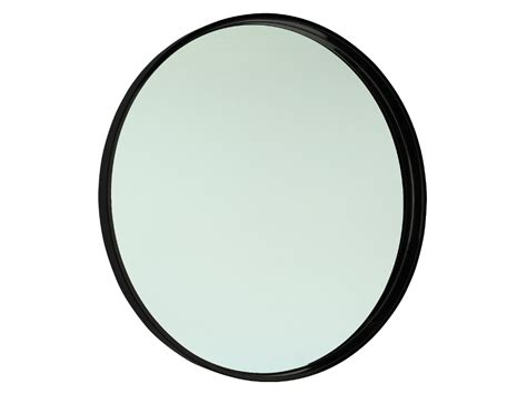 850mm Matte Black Round Mirror