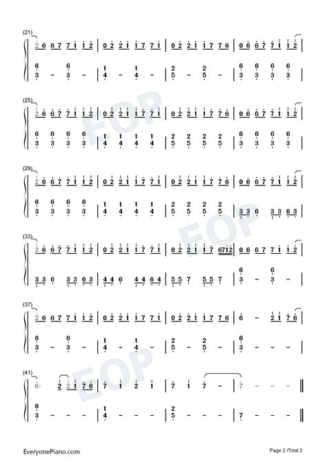 Time Back-Easy Version Numbered Musical Notation Preview -EOP Online ...