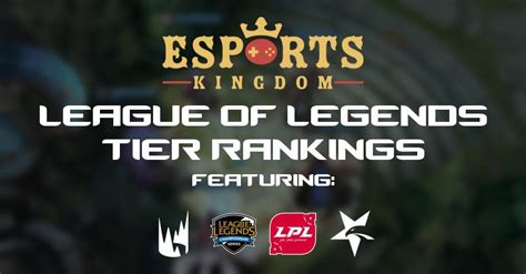 Esports Kingdom's League of Legends Regional Tier Rankings (After the ...