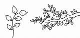 Tree Branch With Leaves Template Sketch Coloring Page sketch template