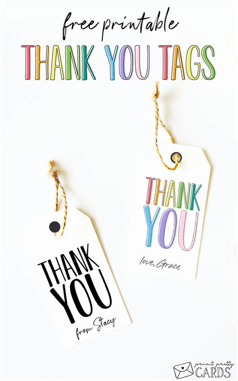 Free Printable Thank You Tags | Print Pretty Cards