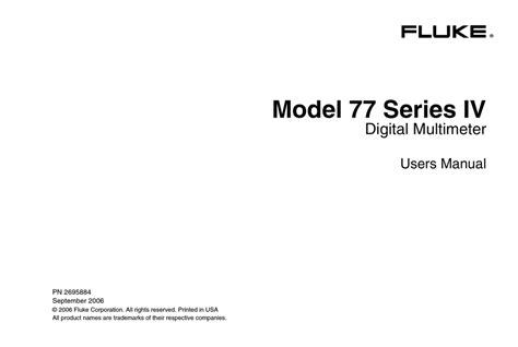 FLUKE 77 USER MANUAL Pdf Download | ManualsLib