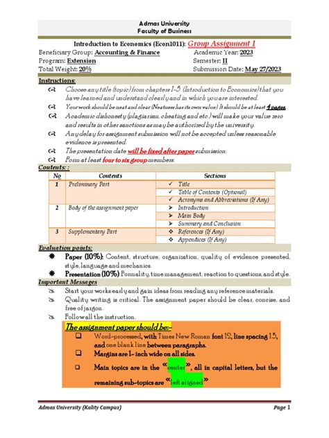 Group Assignment I | PDF