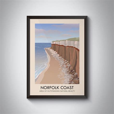 Norfolk Coast Aonb Travel Poster Art Print By Bucket List Prints