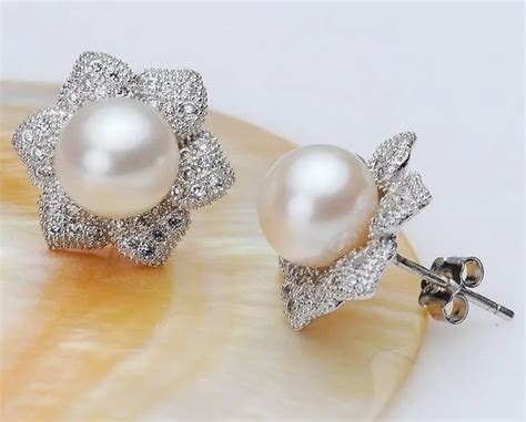 8 9mm Size Natural REAL Pearl Earrings Cultured Wedding Bridal Stud ...