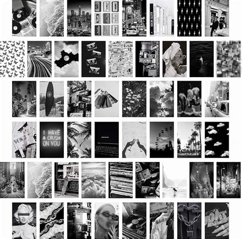 CY2SIDE 50PCS Black White Aesthetic Picture for Wall Collage, 50 Set ...