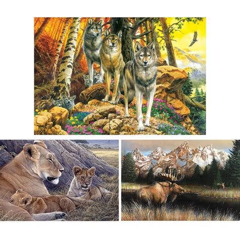 Set of 3: Wildlife 500 Piece Jigsaw Puzzles | Spilsbury