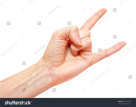 Female Hand Showing Horns Gesture Isolated Stock Photo 127525772 | Shutterstock