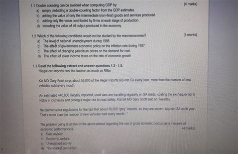 Solved 1.1 Double counting can be avoided when computing GDP | Chegg.com