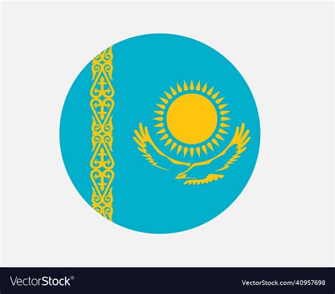 Kazakhstan kazakhstani round circle country flag Vector Image