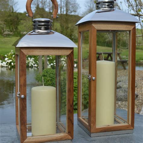 Tall Wood Candle Lantern Wood Garden By Za Za Homes