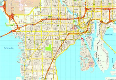 Tampa map. Eps Illustrator Vector City Maps USA America | Order and ...