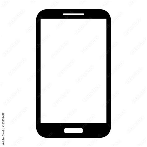 Cell phone icon. Android smartphone with touch ID mock up. Copy space ...