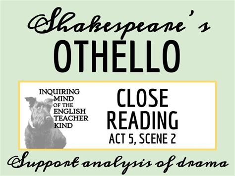 Othello Act 5 Scene 2 Close Reading Worksheet | Teaching Resources