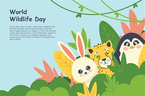 World Wildlife Day background. 19037091 Vector Art at Vecteezy