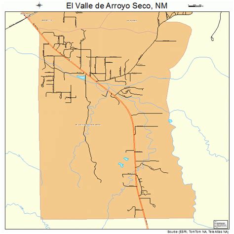 El Valle de Arroyo Seco New Mexico Street Map 3524347