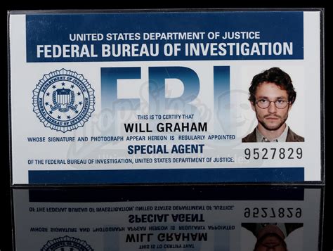 HANNIBAL - Will Graham’s (Hugh Dancy) FBI ID Card - Current price: $1100