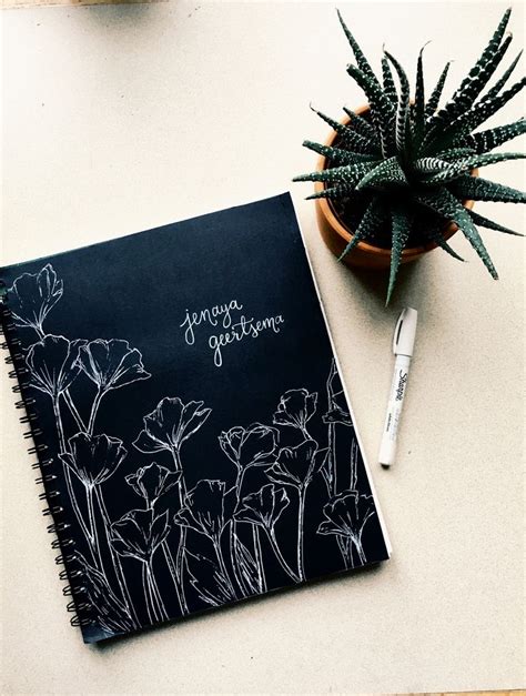 Flower sketchbook cover | Sketchbook cover, Book cover diy, Sketch book