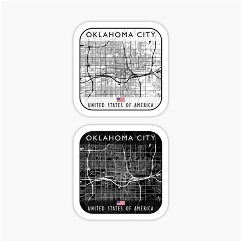 "OKLAHOMA CITY MAP USA Sticker Pack" Sticker by hatimelhag | Redbubble