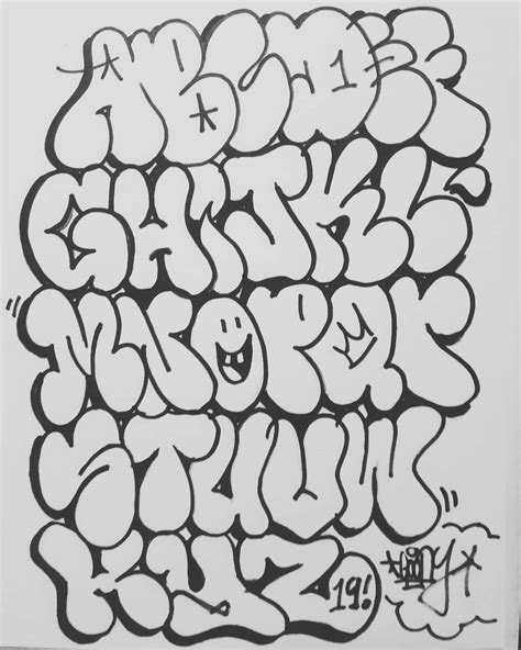 Graffiti Throw Up Alphabet