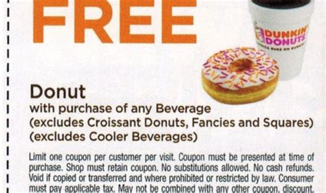 Dunkin' Donuts Coupons for sale | eBay