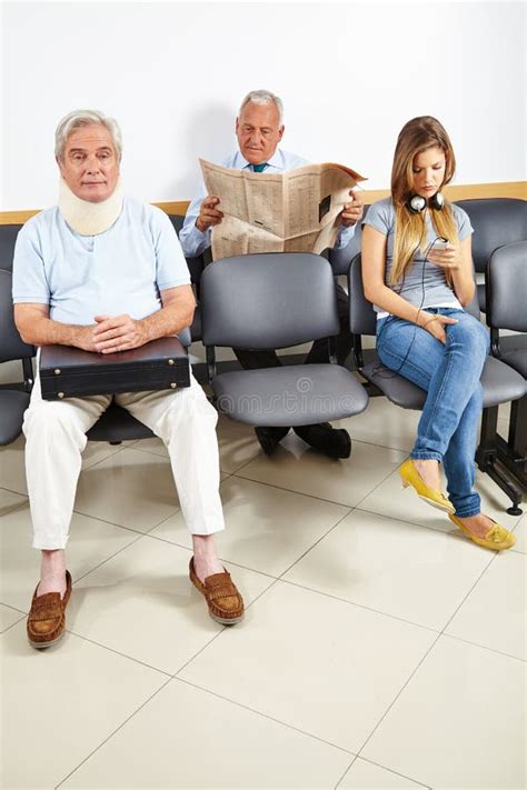 Patients Waiting In Waiting Room Stock Image - Image of wait, seniors ...