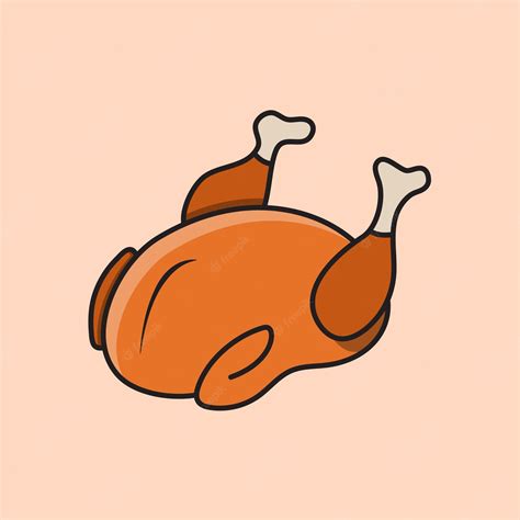 Premium Vector | Illustration of roast chicken vector drawing