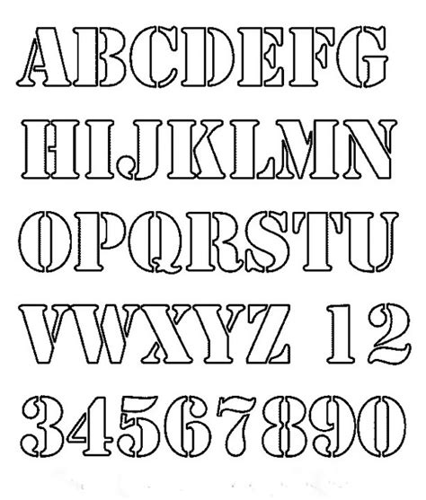 Outline Free Printable Alphabet Stencils Template - Printable Templates Free