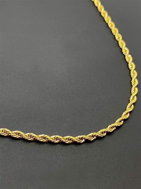 Mens Gold Rope Chain Gold Rope Necklace Gold Rope Chain Mens - Etsy