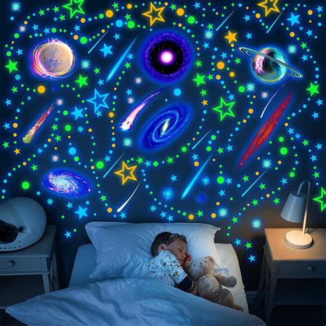 495 Pieces Glow in The Dark Stars and Moons Wall India | Ubuy