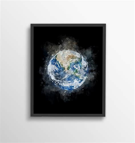 Earth Print Earth Poster Earth Printable Solar System - Etsy