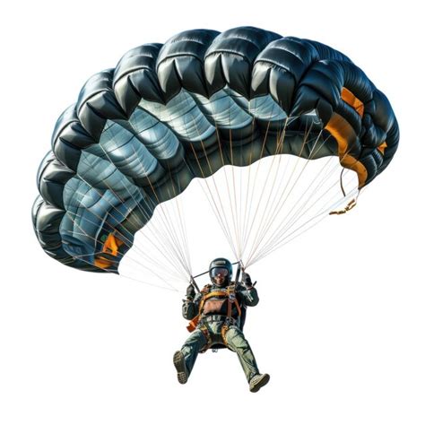 Premium AI Image | a skydiver flying with an open parachute isolated