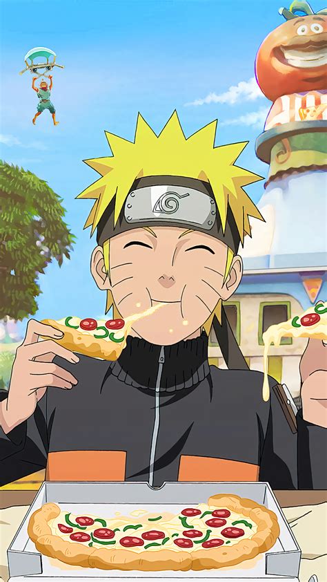 Naruto Eating Pizza Fortnite 4K #1980e Wallpaper PC Desktop