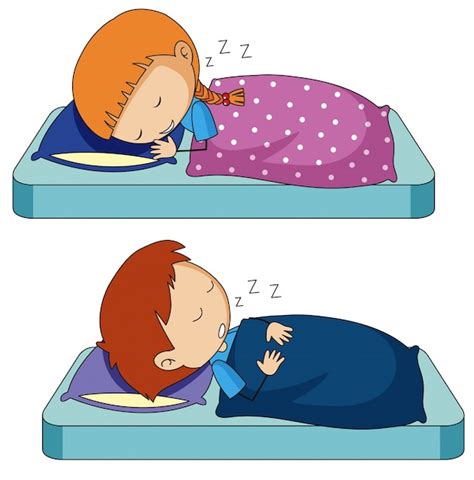 Free Vector | Boy and girl sleeping on bed