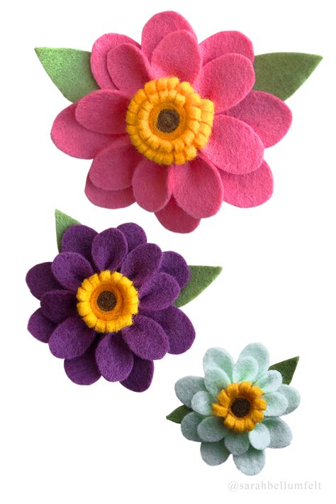 Felt Flower DIY Pattern by Sarahbellum - Handmade, downloadable PDF ...