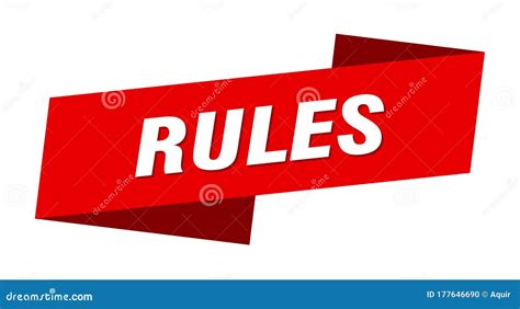 Rules Banner Template. Rules Ribbon Label Stock Vector - Illustration ...