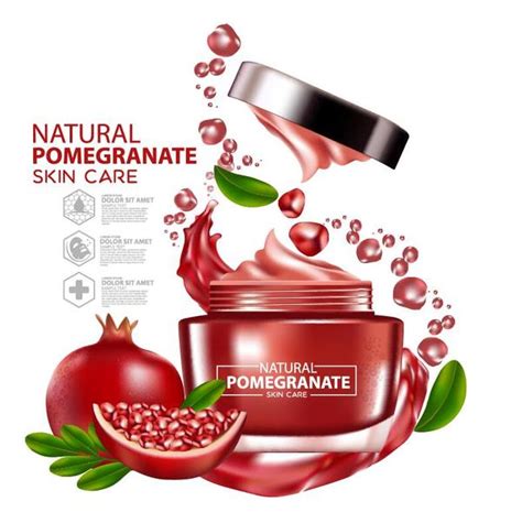 Pomegranate skin care cosmetic advertising poster vectors 05 free download