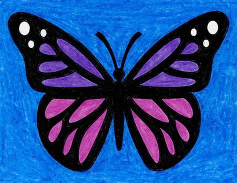 Easy How to Draw a Butterfly Tutorial Video and Butterfly Coloring Pages | Butterfly art drawing ...