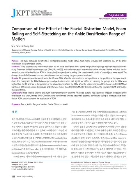 (PDF) Comparison of the Effect of the Fascial Distortion Model, Foam ...