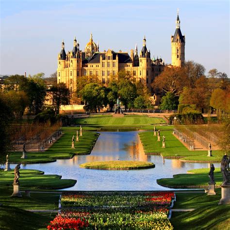 Schwerin Palace and Gardens, Mecklenburg, Germany [3160x3160] designed by Georg Adolph Demmler ...