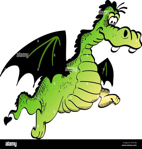 Green dragon cartoon hi-res stock photography and images - Alamy