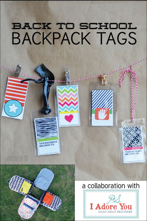 Printable Backpack Tags