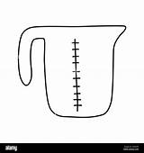 Measuring cup Doodle Style Flat Vector Outline Illustration For Kids  sketch template