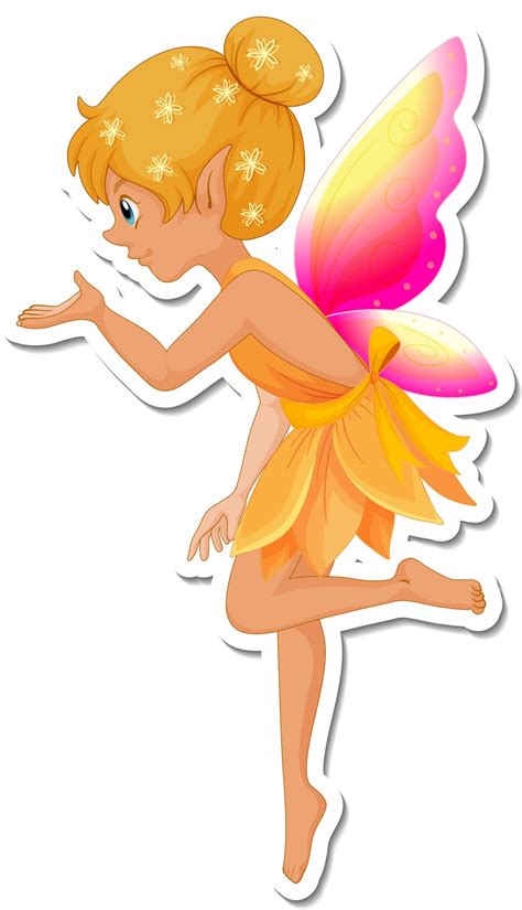 Beautiful fairy cartoon character sticker 2764418 Vector Art at Vecteezy