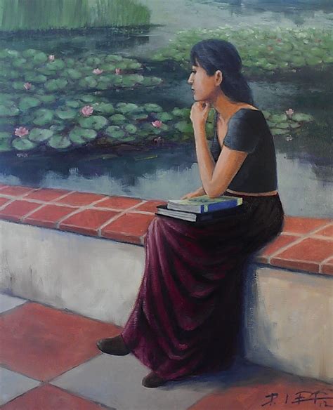 A Fine Art Journal by Peter Lee: Pondering woman by the pond