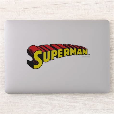 Superman | Yellow Red Letters Logo Sticker | Zazzle