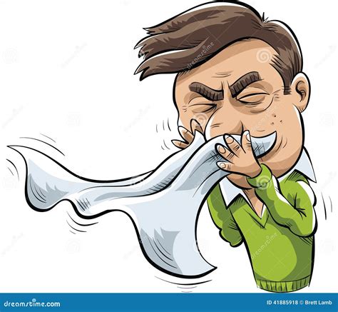 Sneezing Man stock illustration. Illustration of cartoon - 41885918