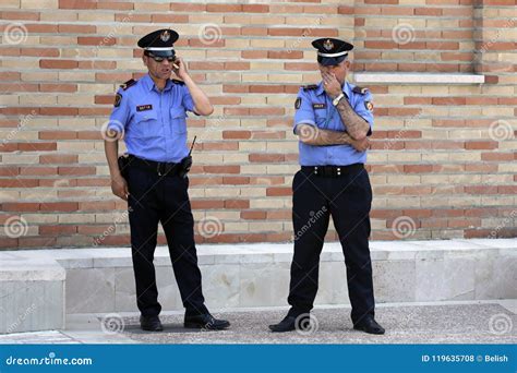 Two Policemen in Tirana, Albania Editorial Stock Photo - Image of officer, coworker: 119635708