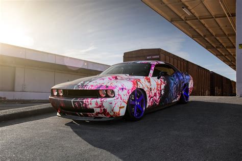 Wild Custom Paint on Dodge Challenger Shod in Rohana Rims — CARiD.com Gallery