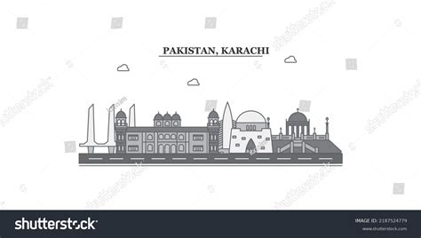 Pakistan Karachi City Skyline Isolated Vector Stock Vector (Royalty ...